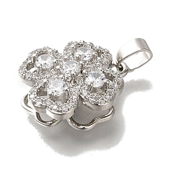 Rack Plating Brass Micro Pave Cubic Zirconia Pendant&nbsp;KK-H485-40P-01
