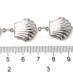 304ステンレススチールシェル型リンクチェーン  ハンダ付け  スプールで  ステンレス鋼色  21.5x16x5mm&nbsp;CHS-G037-04P