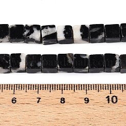 天然石ゼブラジャスパービーズ連売り  キューブ  6~7x6~6.5x6~6.5mm  穴：1mm  約60~61個/連  15~15.366''（38.1~39センチメートル）&nbsp;G-T139-6x6-15A