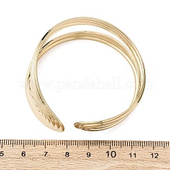 女性用304ステンレススチールカフバングル  イオンプレーティング（ip）  ゴールドカラー  1-1/4インチ（3.05cm）  内径：2インチ（5.1cm）&nbsp;LS-BJEW-B150-02G