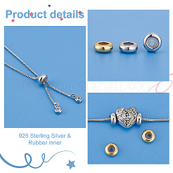 4Pcs 2 Colors Sterling Silver Spacer Beads&nbsp;STER-PH0001-64