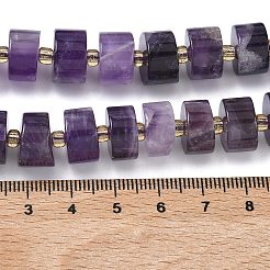 天然石アメジストビーズ連売り  ディスク  ヒシビーズ  シードビーズで  9~12.5x6~8.5mm  穴：1mm  約36~48個/連  15.16''~15.94''（38.5~40.5センチメートル）&nbsp;G-C270-I06-01