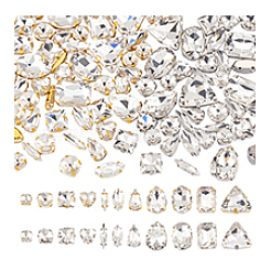2 Bags 2 Colors Glass Sew on Rhinestones&nbsp;GACR-PH0008-04