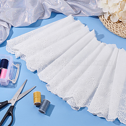 3ヤードのフラットコットンリボン  ウェーブエッジのリボン  洋服アクセサリー用  ホワイト  230mm&nbsp;OCOR-FG0001-97
