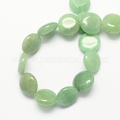 Flat Round Gemstone Natural Green Aventurine Stone Beads Strands&nbsp;G-S110-12mm-08