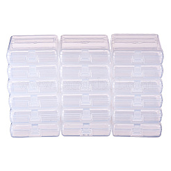 クリアプラスチックビーズ収納ケース  直方体の  透明  6.2x5.8x1.7cm  18個/セット&nbsp;CON-BC0004-61