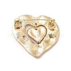 Colorful Rhinestone Double Heart Lapel Pin&nbsp;JEWB-P014-06G