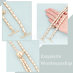 Braided PU Leather & Iron Chain Bag Handles&nbsp;FIND-WH0143-21KCG-02