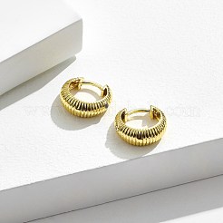 真鍮マイクロペーブキュービックジルコニアハギーフープピアス  リング  透明  ゴールドカラー  15.3mm&nbsp;EJEW-BB67135