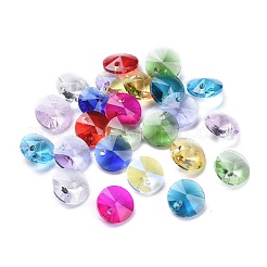 180個12色誕生石チャームガラスチャーム  多面カット  コーン  リボリラインストーン  ミックスカラー  8x4mm  穴：1~1.2mm  15個/カラー  180個/箱&nbsp;RGLA-ZZ0001-01-8mm
