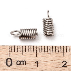 変色に強い304ステンレススチール製ターミネーター  脊髄コイル  ステンレス鋼色  10x4mm  穴：2.5mm&nbsp;X-STAS-E016-2
