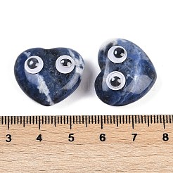 天然ソーダライトの置物  樹脂目で  自宅オフィスデスクトップ風水装飾  ハート  20x24x12mm&nbsp;G-H073-01A