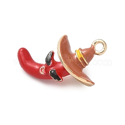 合金エナメルチャーム  野菜のチャーム  ゴールドカラー  帽子  17.5x15.5x8mm  穴：1.5mm&nbsp;PALLOY-P314-02D-G01