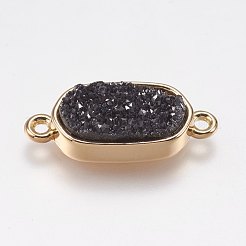 Electroplated Natural Druzy Agate Links connectors&nbsp;G-L481-B