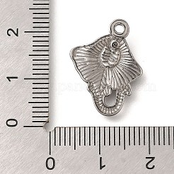 変色防止304ステンレススチールペンダント  エイチャーム  ステンレス鋼色  20.5x15.5x2mm  穴：1.5mm&nbsp;STAS-M075-25P