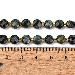 天然カンババジャスパービーズ連売り  シードビーズで  ファセットコインビーズ  フラットラウンド  6~6.5x4mm  穴：1mm  約50個/連  15.35''（39センチメートル）&nbsp;G-K389-B52-01