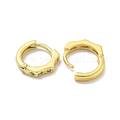 ブラスマイクロパヴェキュービックジルコニアフープピアス  18KGP本金メッキ  リング  14x2.5mm&nbsp;EJEW-C088-13B-G