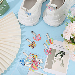 12Pcs 6 Styles Butterfly Acrylic Shoe Charms&nbsp;HJEW-CA00015