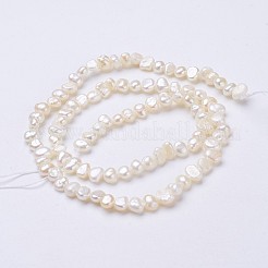 天然養殖淡水パールビーズ連売り  チップ  フローラルホワイト  4~6x3~4x2~3mm  穴：0.2mm  約90~92個/連  14.2インチ&nbsp;PEAR-P002-44