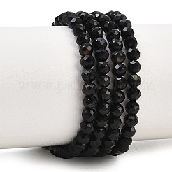 Natural Dyed & Heated Black Onyx Beads Strands&nbsp;G-A129-3mm-25