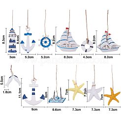 Hanging Resin Pendant Decorations&nbsp;AJEW-PH0017-31-WH