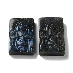Natural Labradorite Engraved Cabochons&nbsp;G-C097-01A