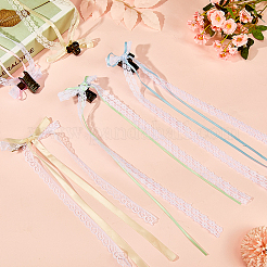 10Pcs 5 Colors  Polyester Resin Bowknot Hair Clips&nbsp;PHAR-CN0001-05
