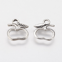 合金ペンダント  無鉛の  りんご  アンティークシルバー  13x10x1mm  穴：2mm&nbsp;PALLOY-A19912-AS-LF