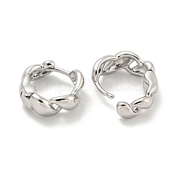 真鍮製フープピアス  プラチナメッキ  12.5x4mm&nbsp;EJEW-L211-010G-P