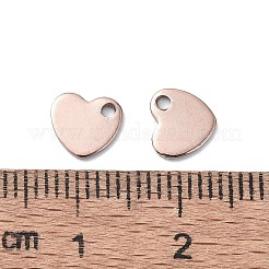 ステンレススチールチャーム201個  ハートチャーム  ローズゴールド  9x10x1mm  穴：1.2mm&nbsp;STAS-H191-01B-RG