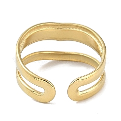 Ion Plating(IP) 304 Stainless Steel Enamel Cuff Finger Rings&nbsp;RJEW-L107-035G-01