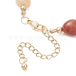 Natural Golden Silk Jade & Brass Beaded Bracelets for Women&nbsp;BJEW-JB12904-01