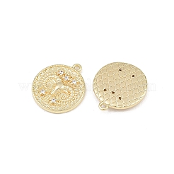 Brass Micro Pave Clear Cubic Zirconia Pendants&nbsp;CU-CBA764E-04-G