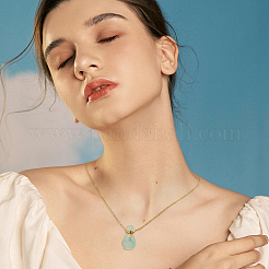 Natural Fluorite Faceted Perfume Bottle Pendant 304 Stainless Steel Cable Chain Necklaces&nbsp;NJEW-WH0002-268D