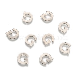 変色しにくい304ステンレススチールの文字チャーム  文字.g  11x9.5x0.8mm  穴：1mm&nbsp;X-STAS-O072-G