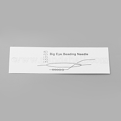 厚紙のアクセサリー台紙  ビッグアイビーズ針に使用  ホワイト  155x48mm&nbsp;CDIS-R032-01