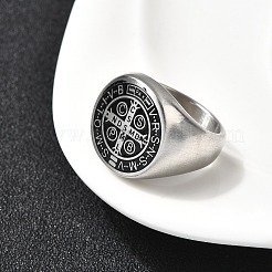 304 Stainless Steel Enamel Wide Band Finger Rings for Men&nbsp;RJEW-P163-01P