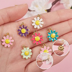 12Pcs 6 Colors Brass Enamel Charms&nbsp;KK-SZ0004-09