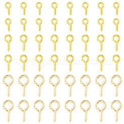 アイアンスクリューアイピンヒートンキャップ  片穴パーツ用  ゴールドカラー  8~13x4~6.5x1~1.5mm  穴：2~4mm  600pc&nbsp;IFIN-FS0001-57