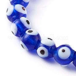 Handmade Evil Eye Lampwork Beaded Stretch Bracelets Sets&nbsp;BJEW-JB06218