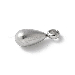 304ステンレススチールチャーム  ティアドロップチャーム  変色防止  ステンレス鋼色  10.5x4mm  穴：1.6mm&nbsp;STAS-U046-01E-P