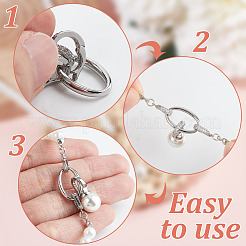 2Pcs 2 Colors Brass Rhinestone Fold Over Clasps&nbsp;KK-DR0001-14