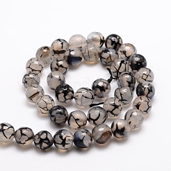 Dyed Natural Agate Faceted Round Beads Strands&nbsp;X-G-E320E-8mm-12