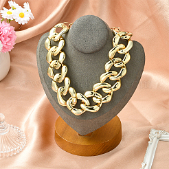 1Pc Aluminum Chunky Cuban Link Chain Choker Necklaces for Women&nbsp;NJEW-SP0001-11LG