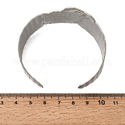 ツートンカラーの304ステンレススチール製カフバングル  女性用ステートメントバングル  イオンプレーティング（ip）  長持ちメッキ  18KGP本金メッキ  ゴールデン·ステンレス鋼色  ワシ  内径：2.03インチ（5.15cm）&nbsp;SA-CBA90C5-02B-PG