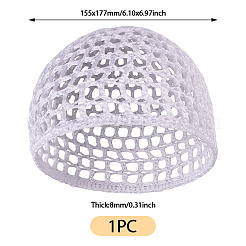 女性用アフリカン布製クーフェイハット 1個  ホワイト  155x173x8mm&nbsp;AJEW-TADJ0001-12G