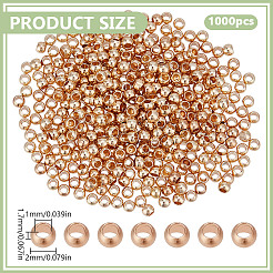 1000Pcs Rack Plating Brass Spacer Beads&nbsp;KK-DR0001-27G-01