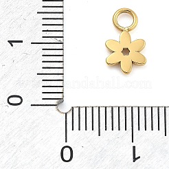 イオンプレーティング（IP）304ステンレススチールチャーム  花のチャーム  14KGP本金メッキ  11x6.5x1.5mm  穴：2.5mm&nbsp;STAS-P379-04E-G