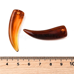 透明なアクリルビーズ  琥珀のビーズを模倣する  三日月  サドルブラウン  40x17x7mm  穴：2.5mm  約223個/500g&nbsp;MACR-K359-43