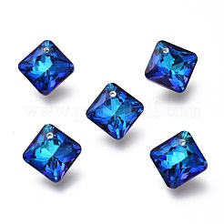 ガラスラインストーンチャーム  バックメッキ  多面カット  正方形/ひし形  ミックスカラー  11.5x11.5x5mm  穴：1.2mm&nbsp;X-RGLA-A024-D03-M1